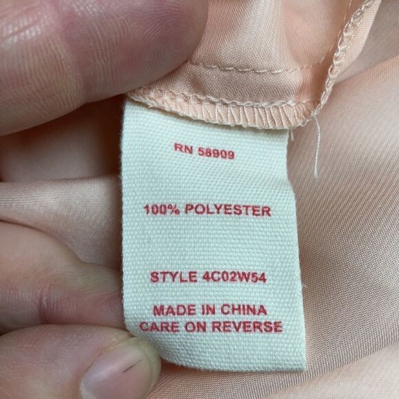 NEW Sophie Max Peach Raw Hem Racer Back Wild Flower Maxi Dress Large - Picture 11 of 12